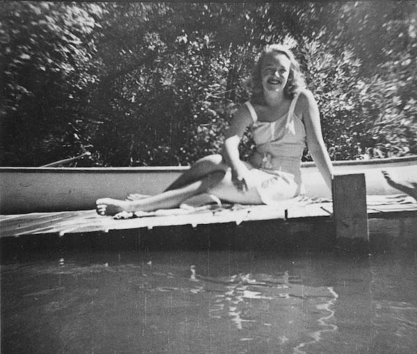 Jean at the River with Canoe